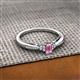 2 - Greta Desire Emerald Cut Pink Sapphire and Round Lab Grown Diamond Engagement Ring 