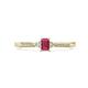 1 - Greta Desire Emerald Cut Rhodolite Garnet and Round Lab Grown Diamond Engagement Ring 