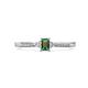 1 - Greta Desire Emerald Cut Lab Created Alexandrite and Round Lab Grown Diamond Engagement Ring 