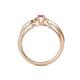 4 - Greta Desire Emerald Cut Pink Sapphire and Round Lab Grown Diamond Engagement Ring 