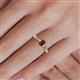 5 - Greta Desire Emerald Cut Red Garnet and Round Lab Grown Diamond Engagement Ring 