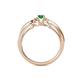 4 - Greta Desire Emerald Cut Emerald and Round Lab Grown Diamond Engagement Ring 