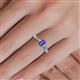 5 - Greta Desire Emerald Cut Tanzanite and Round Lab Grown Diamond Engagement Ring 