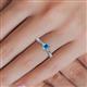 5 - Greta Desire Emerald Cut Blue Topaz and Round Lab Grown Diamond Engagement Ring 