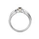 4 - Greta Desire Emerald Cut Smoky Quartz and Round Lab Grown Diamond Engagement Ring 