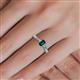 5 - Greta Desire Emerald Cut London Blue Topaz and Round Lab Grown Diamond Engagement Ring 