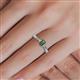 5 - Greta Desire Emerald Cut Lab Created Alexandrite and Round Lab Grown Diamond Engagement Ring 