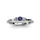 3 - Twyla Lab Grown Diamond and Blue Sapphire Three Stone Ring 