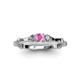 3 - Twyla Lab Grown Diamond and Pink Sapphire Three Stone Ring 
