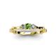 3 - Twyla Lab Grown Diamond and Green Garnet Three Stone Ring 