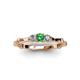 3 - Twyla Lab Grown Diamond and Green Garnet Three Stone Ring 
