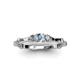 3 - Twyla Lab Grown Diamond and Aquamarine Three Stone Ring 