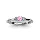 3 - Twyla Lab Grown Diamond and Pink Tourmaline Three Stone Ring 
