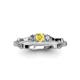3 - Twyla Lab Grown Diamond and Yellow Sapphire Three Stone Ring 
