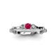 3 - Twyla Lab Grown Diamond and Ruby Three Stone Ring 