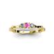 3 - Twyla Lab Grown Diamond and Pink Sapphire Three Stone Ring 