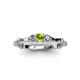 3 - Twyla Lab Grown Diamond and Peridot Three Stone Ring 