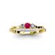 3 - Twyla Lab Grown Diamond and Ruby Three Stone Ring 