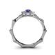 4 - Twyla Lab Grown Diamond and Blue Sapphire Three Stone Ring 