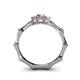 4 - Twyla Lab Grown Diamond and Pink Sapphire Three Stone Ring 