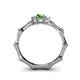 4 - Twyla Lab Grown Diamond and Green Garnet Three Stone Ring 