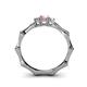 4 - Twyla Lab Grown Diamond and Pink Tourmaline Three Stone Ring 