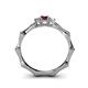 4 - Twyla Lab Grown Diamond and Red Garnet Three Stone Ring 