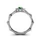 4 - Twyla Lab Grown Diamond and Emerald Three Stone Ring 