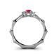 4 - Twyla Lab Grown Diamond and Ruby Three Stone Ring 