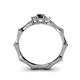 4 - Twyla Black and White Lab Grown Diamond Three Stone Ring 