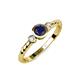 3 - Azalea Blue Sapphire and Lab Grown Diamond Three Stone Engagement Ring 