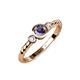 3 - Azalea Iolite and Lab Grown Diamond Three Stone Engagement Ring 