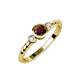 3 - Azalea Red Garnet and Lab Grown Diamond Three Stone Engagement Ring 