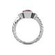 4 - Azalea Pink Sapphire and Lab Grown Diamond Three Stone Engagement Ring 