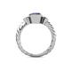 4 - Azalea Tanzanite and Lab Grown Diamond Three Stone Engagement Ring 