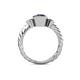 4 - Azalea Iolite and Lab Grown Diamond Three Stone Engagement Ring 