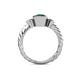 4 - Azalea Emerald and Lab Grown Diamond Three Stone Engagement Ring 