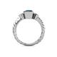 4 - Azalea Blue Diamond and White Lab Grown Diamond Three Stone Engagement Ring 
