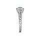 5 - Azalea Blue Diamond and White Lab Grown Diamond Three Stone Engagement Ring 