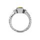 4 - Azalea Yellow Diamond and White Lab Grown Diamond Three Stone Engagement Ring 