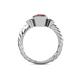 4 - Azalea Pink Tourmaline and Lab Grown Diamond Three Stone Engagement Ring 