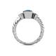4 - Azalea Blue Topaz and Lab Grown Diamond Three Stone Engagement Ring 