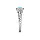 5 - Azalea Blue Topaz and Lab Grown Diamond Three Stone Engagement Ring 