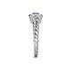 5 - Azalea Iolite and Lab Grown Diamond Three Stone Engagement Ring 