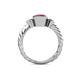 4 - Azalea Rhodolite Garnet and Lab Grown Diamond Three Stone Engagement Ring 