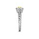 5 - Azalea Yellow Diamond and White Lab Grown Diamond Three Stone Engagement Ring 