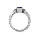 4 - Azalea Blue Sapphire and Lab Grown Diamond Three Stone Engagement Ring 