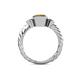 4 - Azalea Citrine and Lab Grown Diamond Three Stone Engagement Ring 