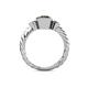 4 - Azalea Smoky Quartz and Lab Grown Diamond Three Stone Engagement Ring 