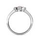 4 - Irina Pink Tourmaline and Lab Grown Diamond Three Stone Engagement Ring 